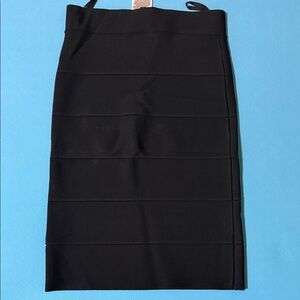 BCBGMaxAzria Black Band-Panel Pencil Skirt